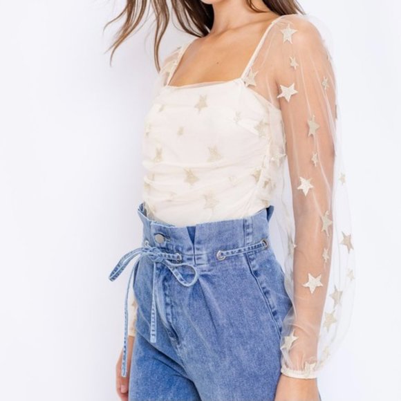 ❌SOLD OUT❌REACH FOR THE STARS SHEER BODYSUIT - Picture 3 of 8